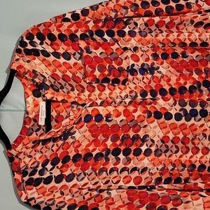 Liz Claiborne Women's Petite XL Multicolored Deco Print Top